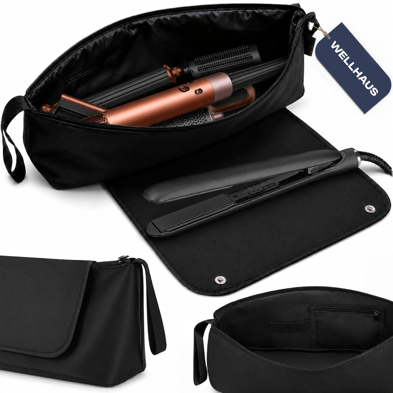 TRAVEL CASE FOR HAIRDRYER CURLING IRON STRAIGHTENER ACCESSORIES DYSON CASE WELLHAUS