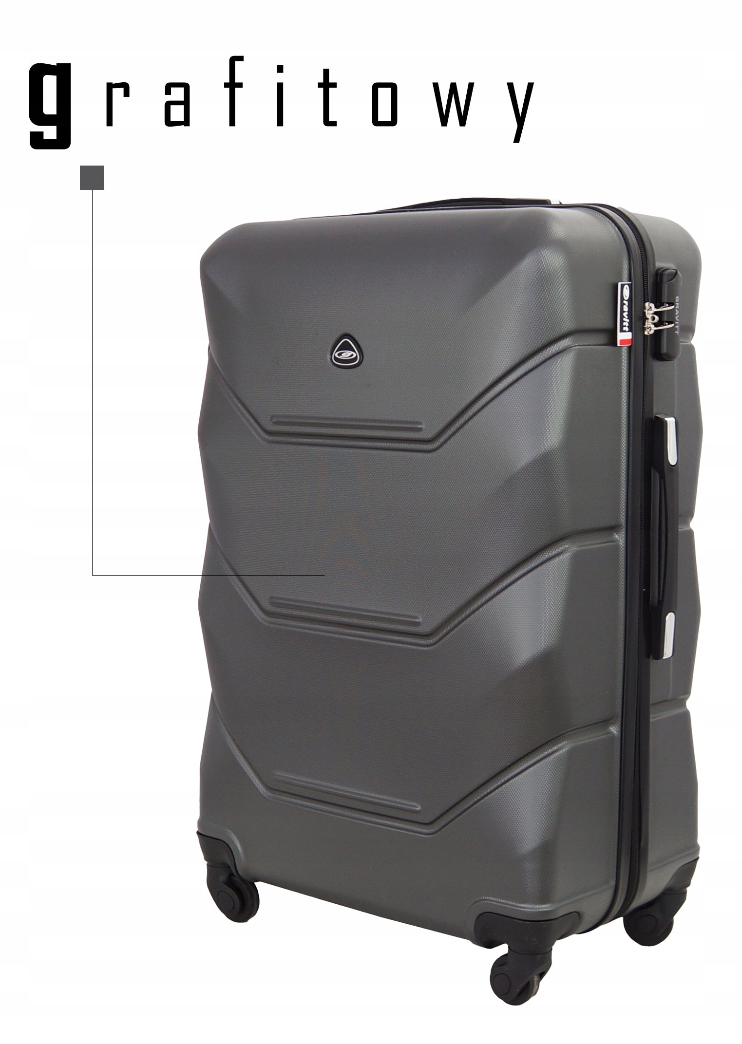 TRAVEL CASE GRAVITT 950 MEDIUM XL LUGGAGE ON WHEELS AIRPLANE Brand Gravitt