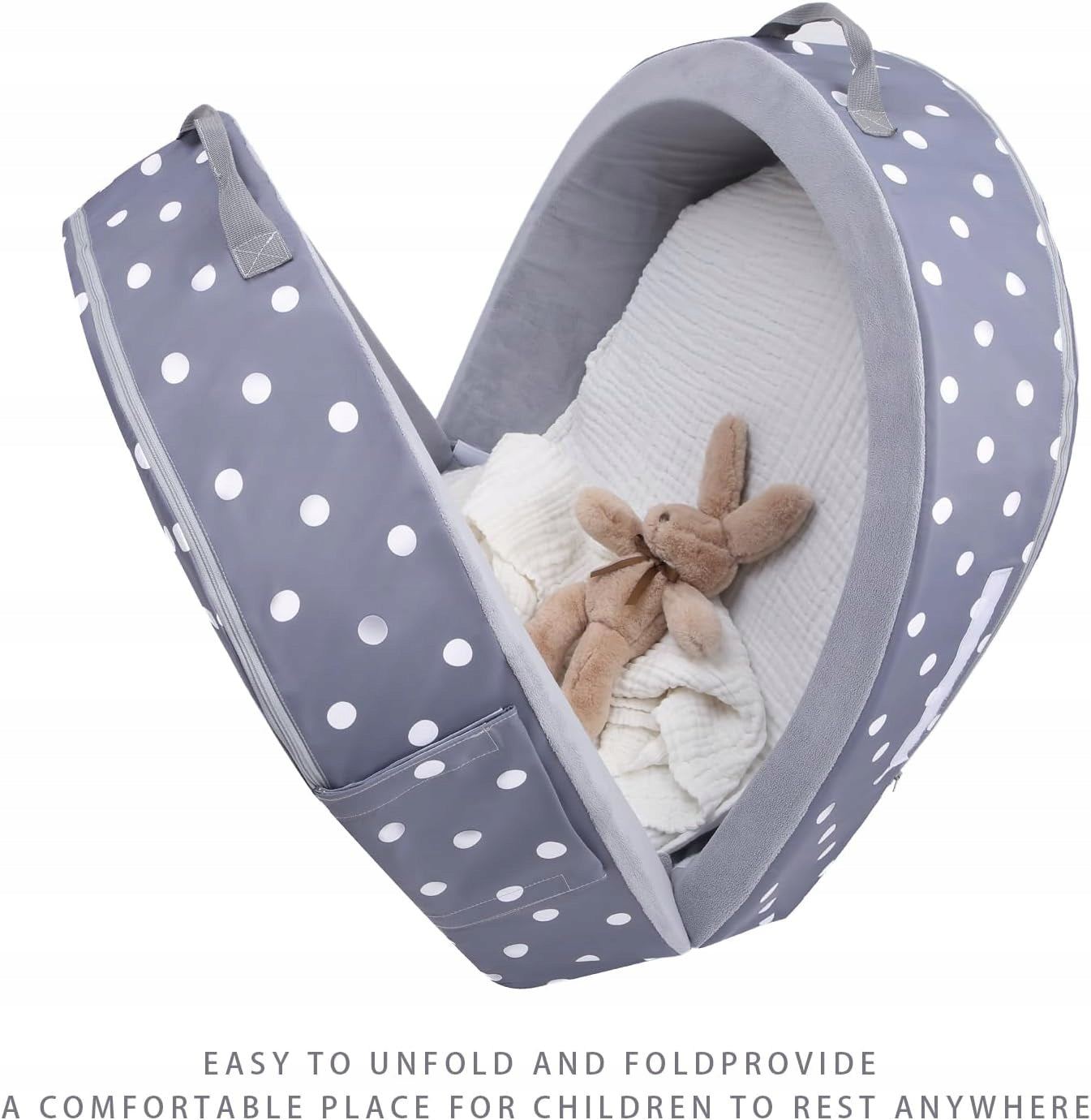 TRAVEL COT PORTABLE FOLDING FOR TODDLER WITH PROTECTIVE BARRIERS Manufacturer code ŁÓŻECZKO TURYSTYCZNE PRZENOŚNE SKŁADANE