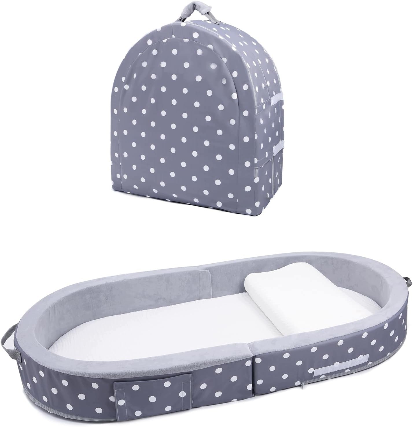 TRAVEL COT PORTABLE FOLDING FOR TODDLER WITH PROTECTIVE BARRIERS Packaging status original