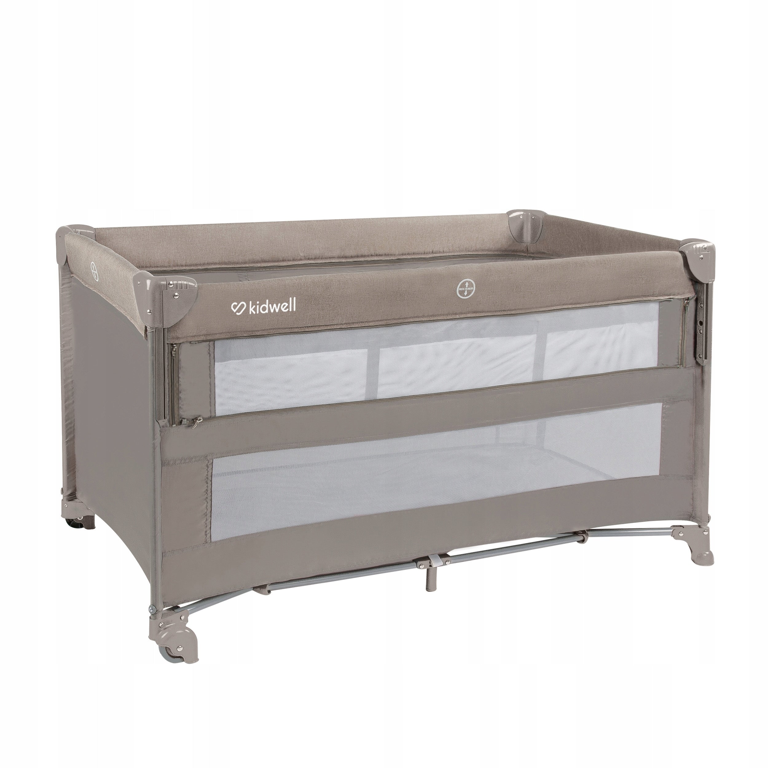 TRAVEL COT delivery PLAYPEN lowered side Kidwell Blissy Lift BEIGE Packaging status original
