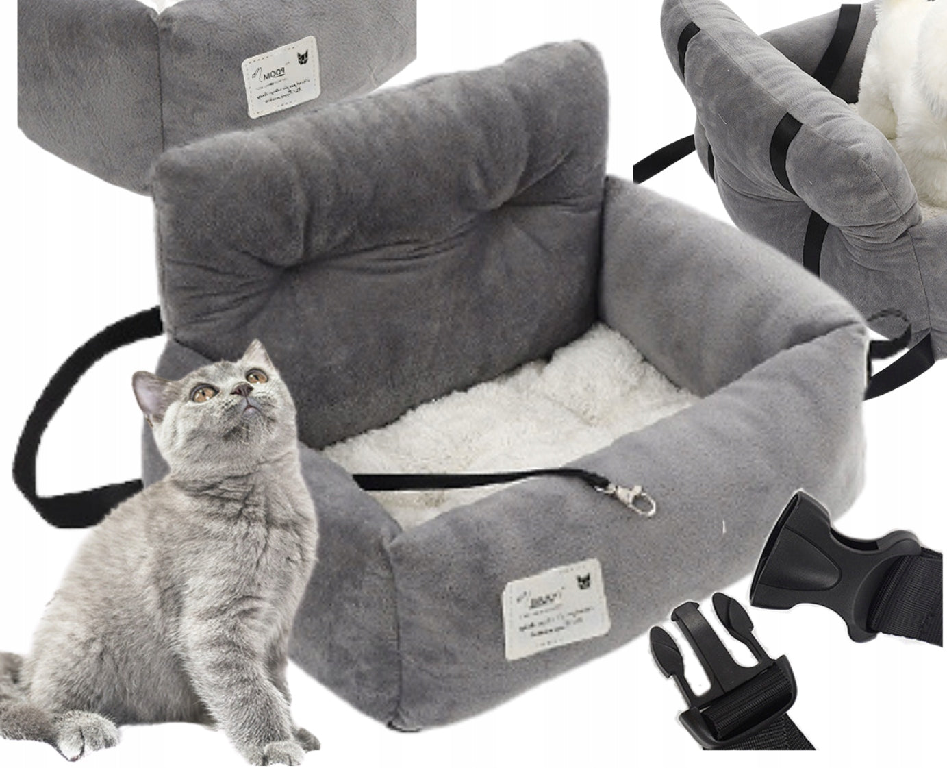 TRAVEL DOG TRANSPORTER SEAT FOR CAR WITH BED CLOSURE Manufacturer code ZWI/MW/B-FOT01