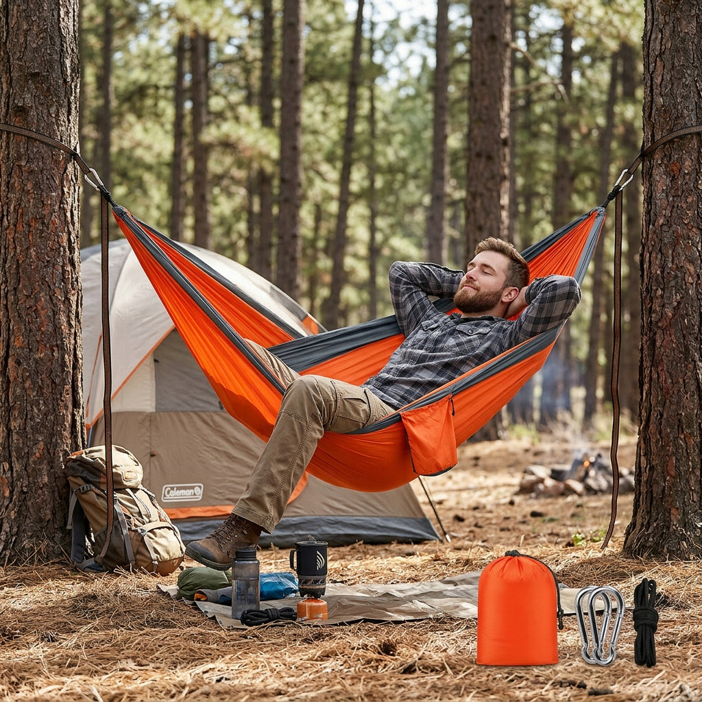 TRAVEL HAMMOCK 270x140 LIGHTWEIGHT FOR CAMPING FOR GARDEN BAG Manufacturer Hikey