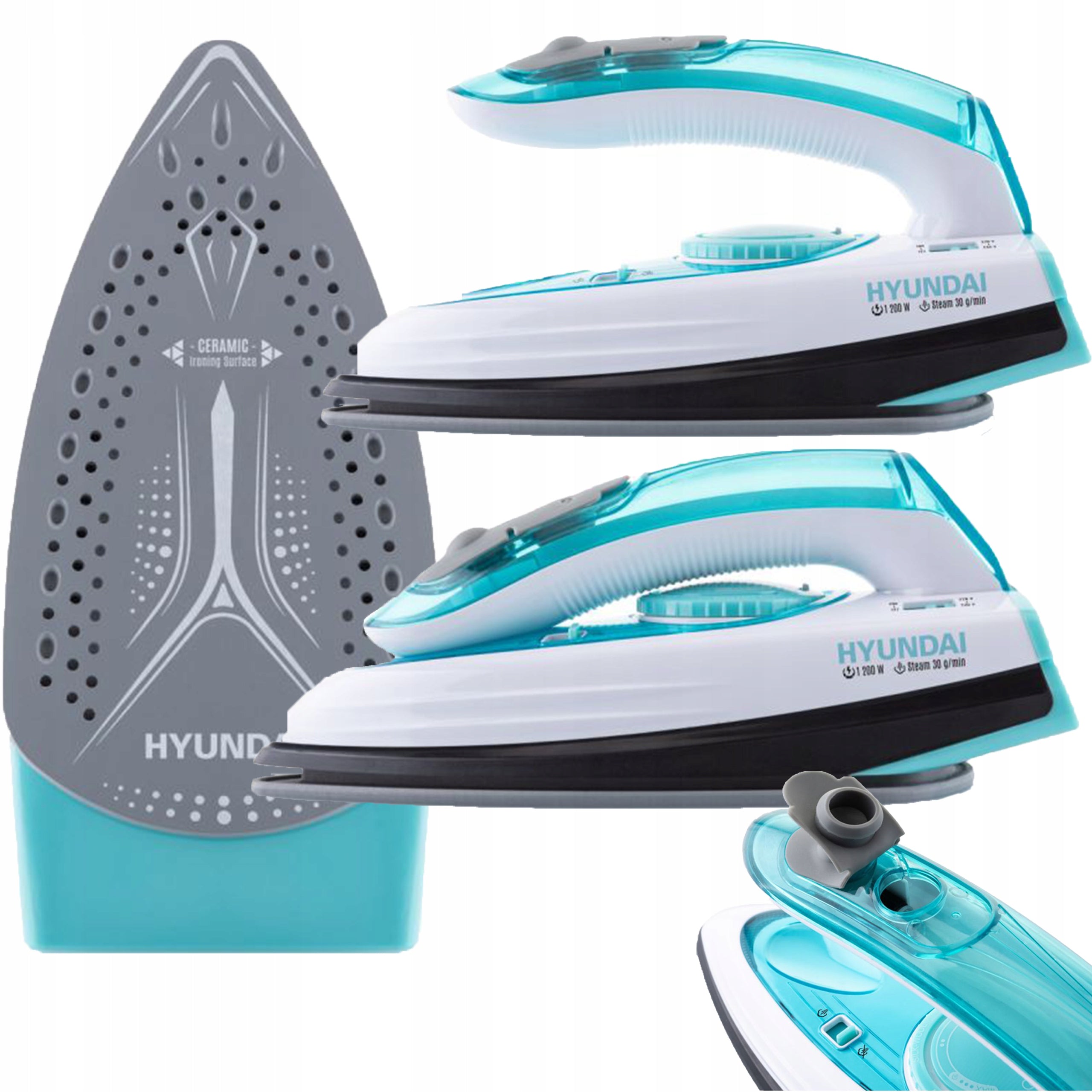 TRAVEL IRON CERAMIC FOLDING ADJUSTMENT °C 1200W HYUNDAI Packaging status original