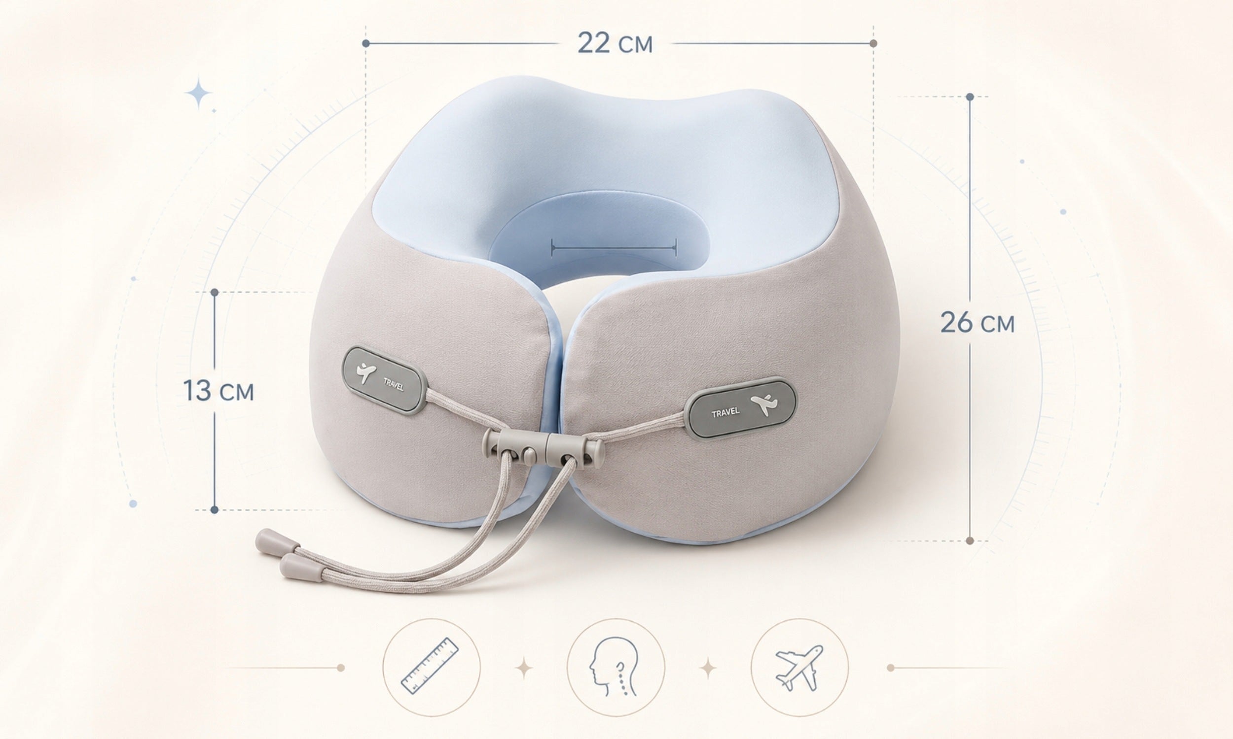 TRAVEL PILLOW TOURIST CROISSANT NECK FOR AIRPLANE CAR Manufacturer code PODUSZKA PODRÓŻNA TURYSTYCZNA