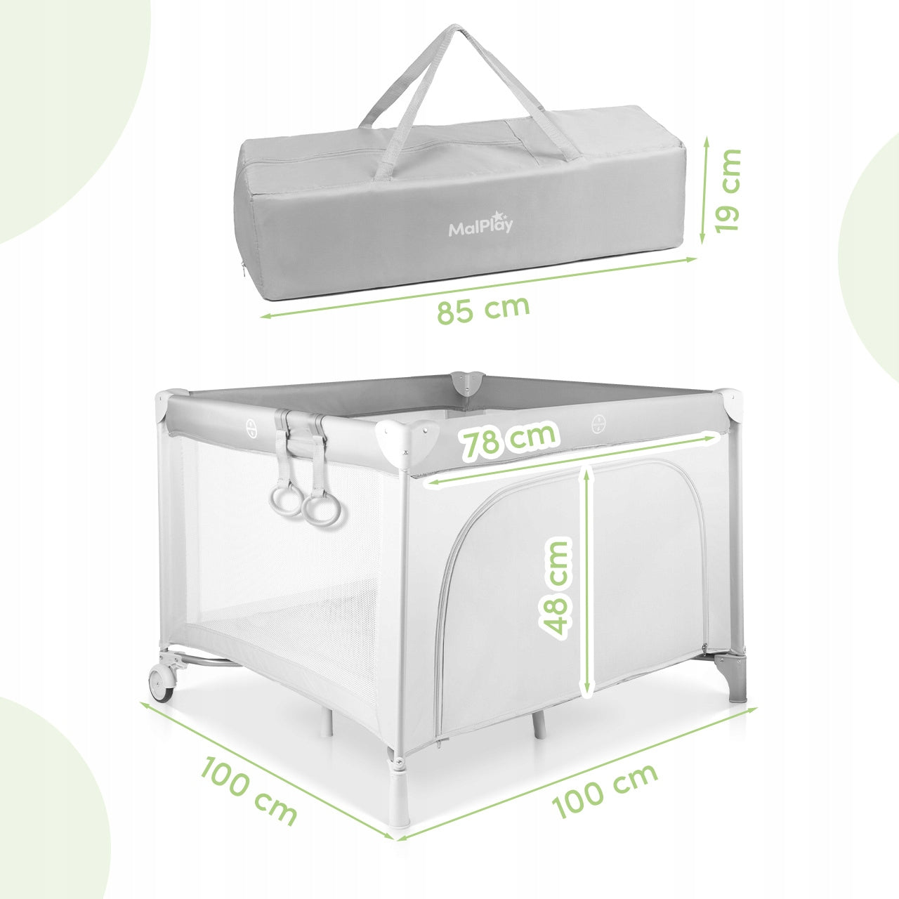 TRAVEL PLAYPEN TRAVEL COT FOR BABY FOLDING WITH MATTRESS BAG Manufacturer code 113165