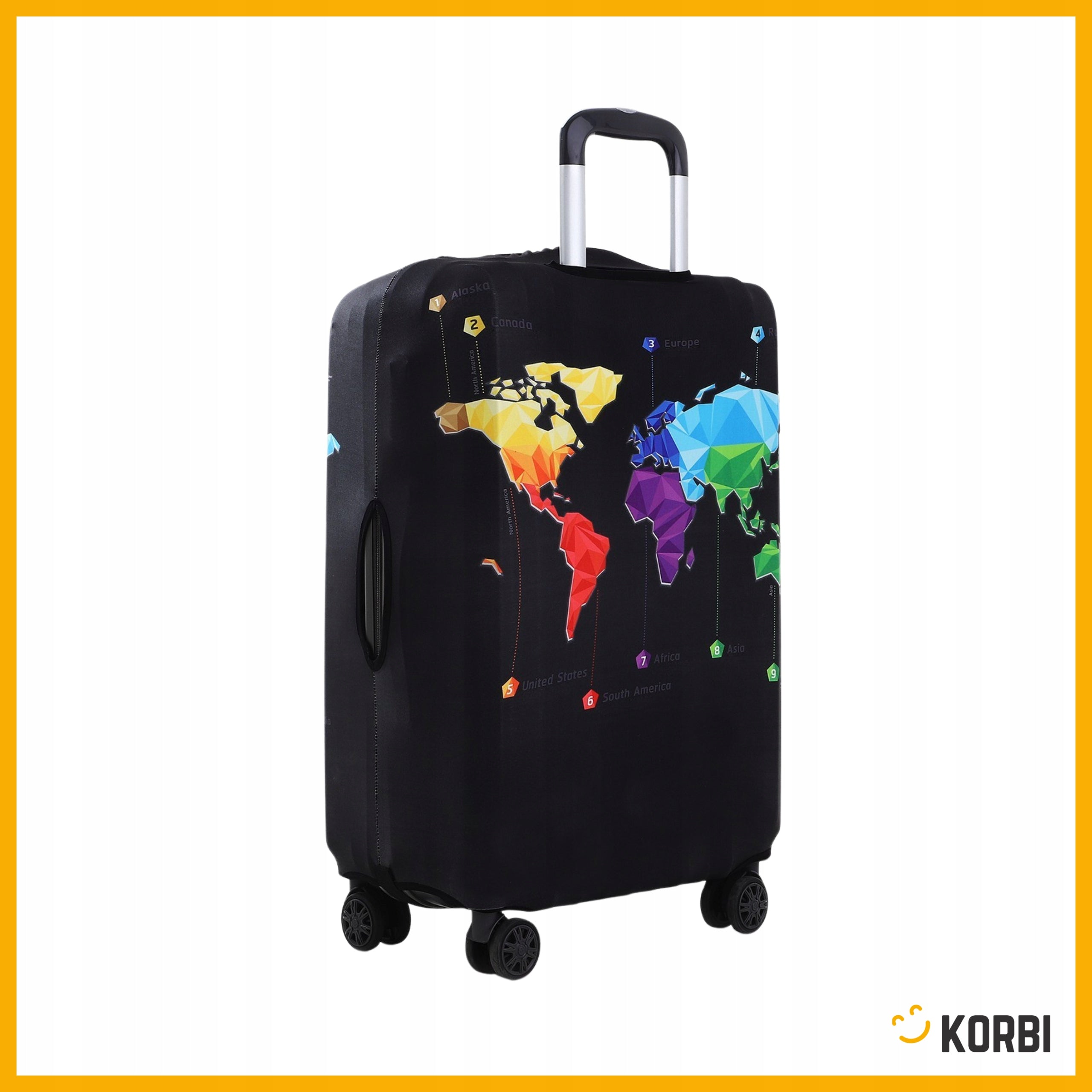 TRAVEL SUITCASE COVER PROTECTIVE LUGGAGE ELASTIC CASE LARGE MAP XL Manufacturer code Korbi OSŁONA WALIZKI Z RZEPEM FUTERAŁ 29-32''
