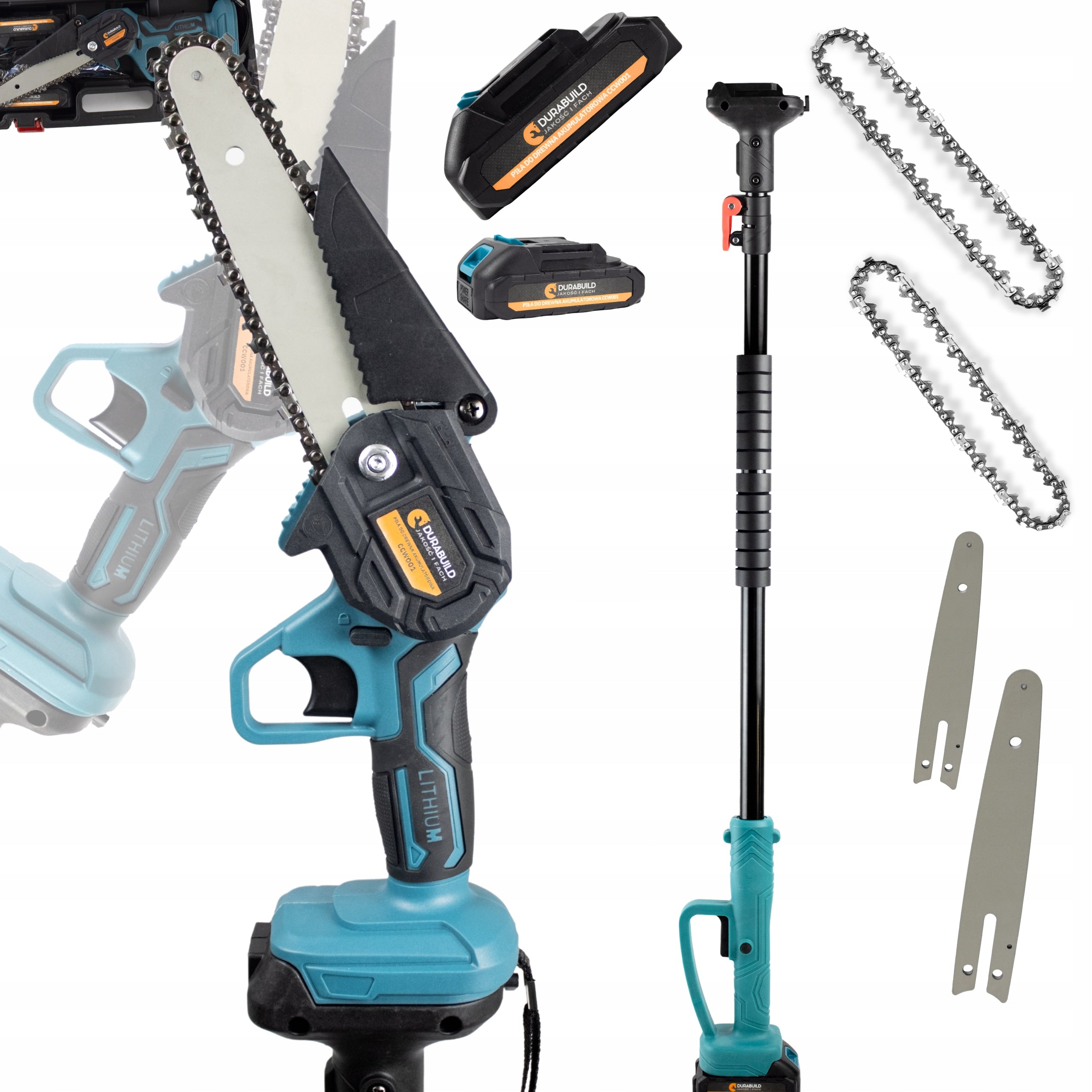 TREE CHAINSAW WITH ADJUSTABLE BOOM WIRELESS 2xAKU