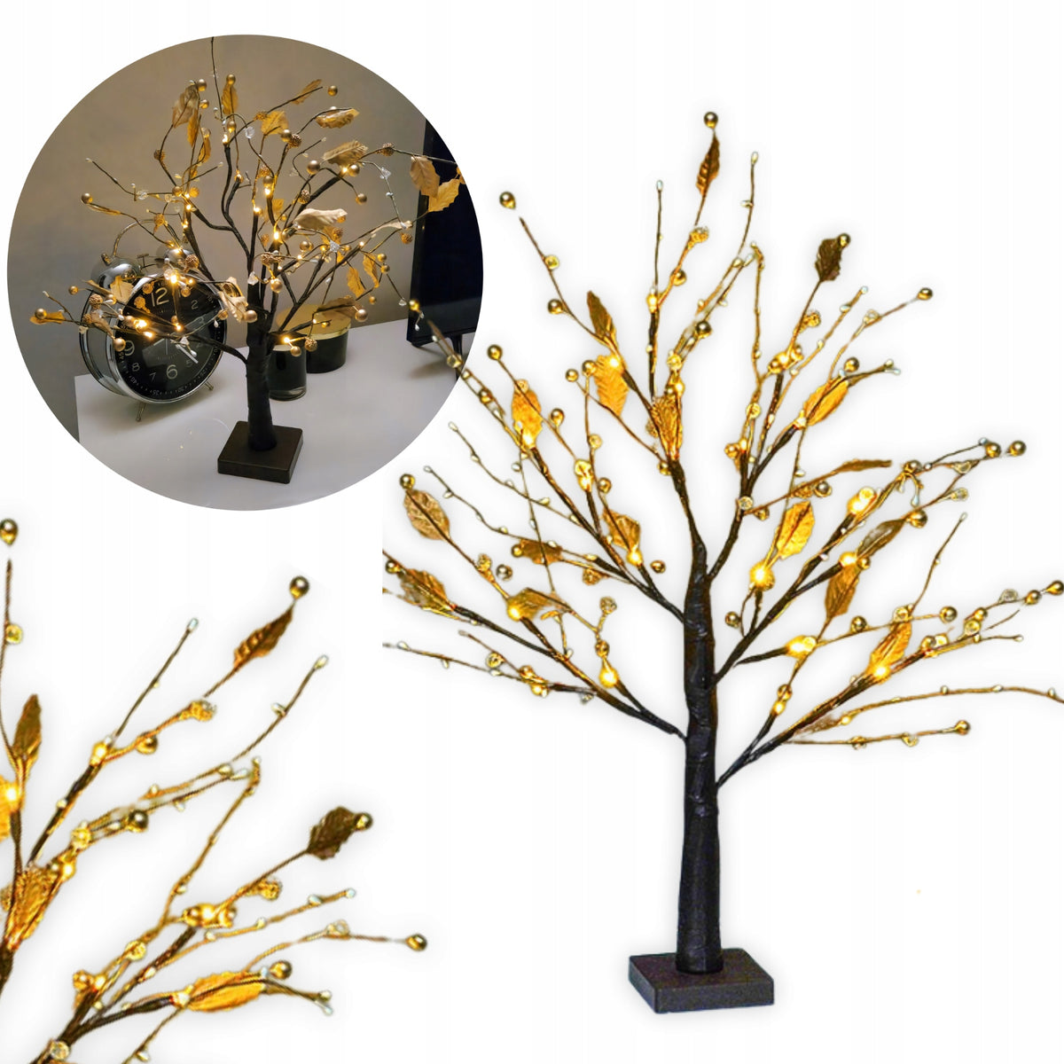 TREE LAMP DECIDUOUS TREE LED 55 CM LEAVES GLOWING DECORATION