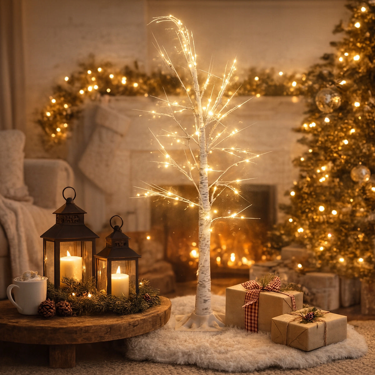 TREE LED BIRCH 150CM 90LED WARM WHITE PREMIUM QUALITY CHRISTMAS ORNAMENT Packaging status original
