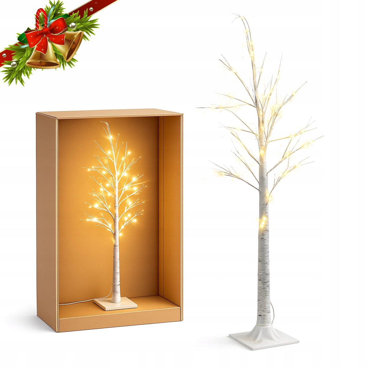 TREE LED BIRCH 150CM 90LED WARM WHITE PREMIUM QUALITY CHRISTMAS ORNAMENT