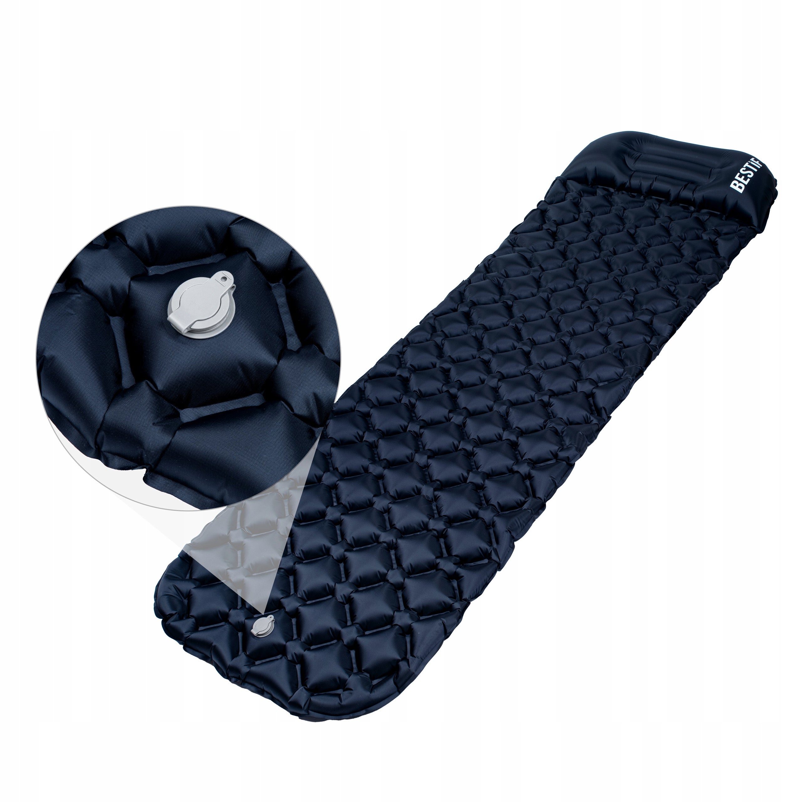TREKKING HIKING MATTRESS BESTIF INFLATABLE MAT ULTRALIGHT COVER Color blue