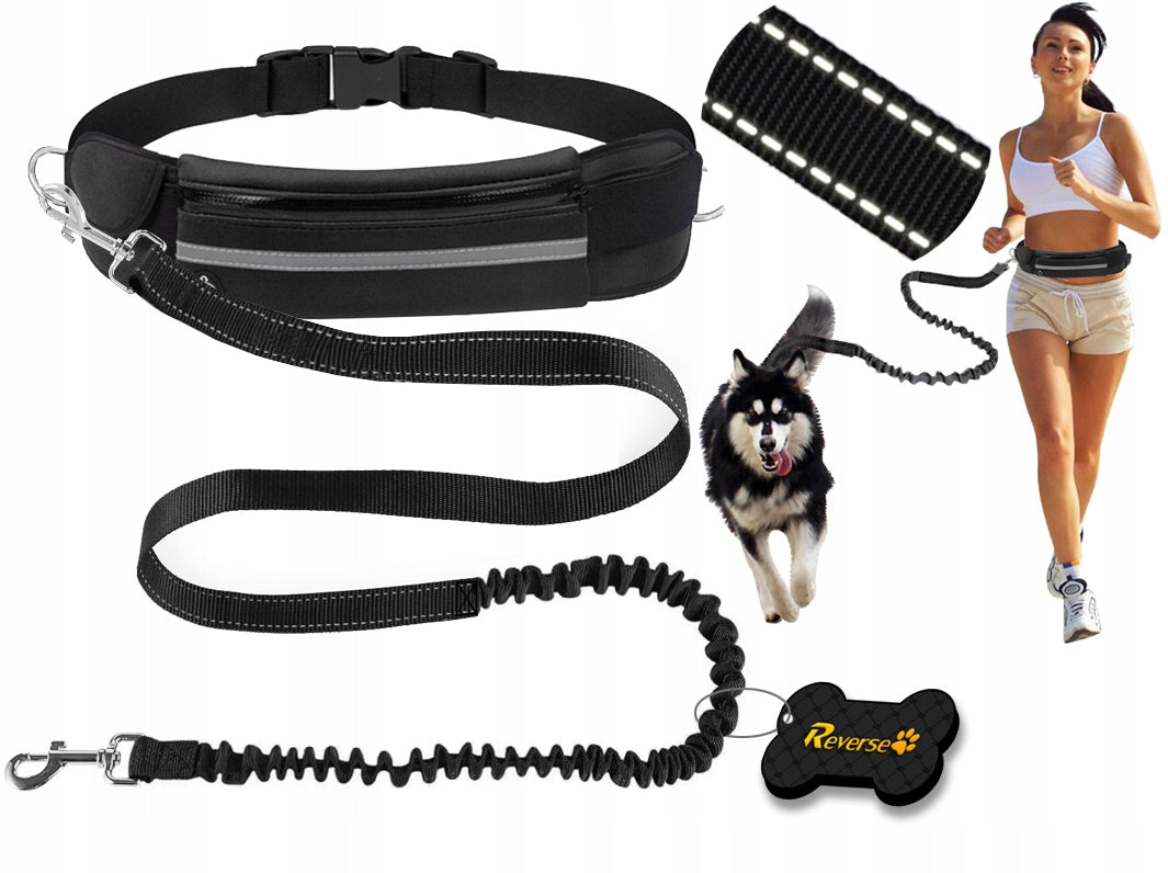 TREKKING HIP BELT, BAG FOR RUNNING WITH A DOG, LEASH WITH SHOCK ABSORBER