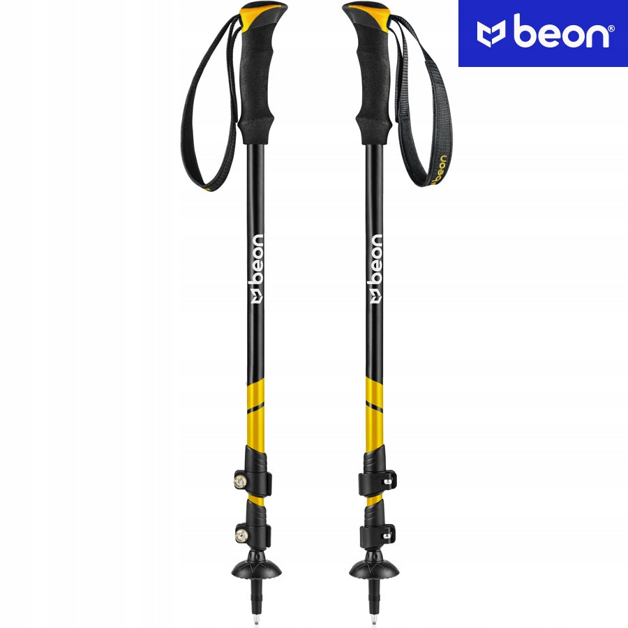 TREKKING POLES FOLDING NORDIC WALKING POLES TELESCOPIC ALUMINIUM Color yellow