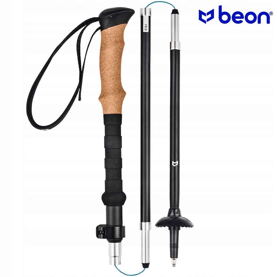 TREKKING POLES FOLDING POLES IN THE MOUNTAINS BEON FOLD Color black