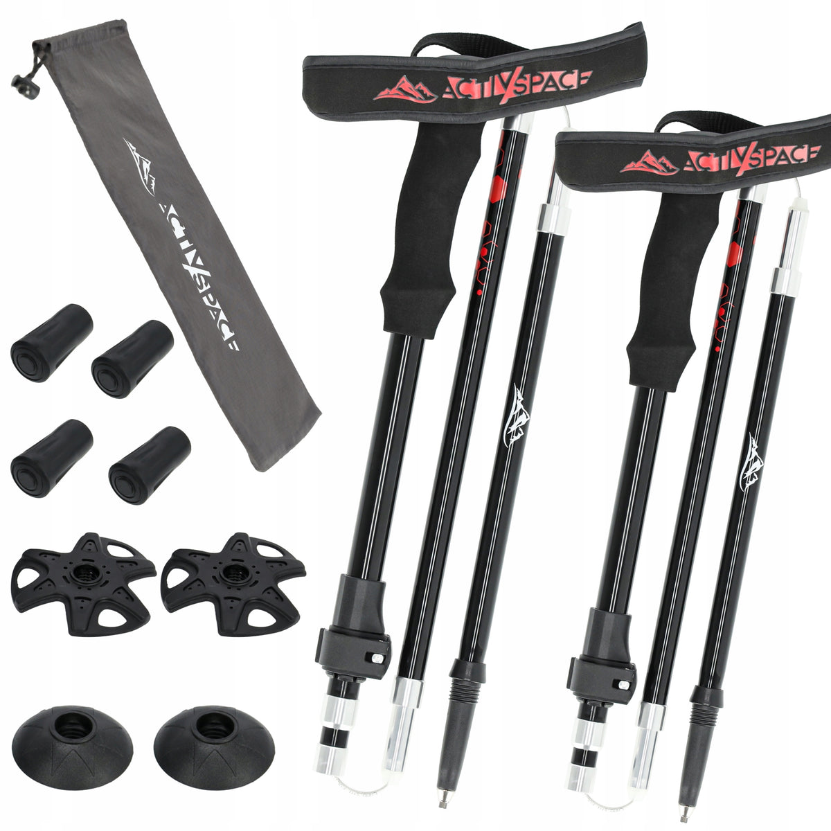 TREKKING POLES FOLDING POLES IN THE MOUNTAINS FOR WALKING ADJUSTABLE 2PCS QUALITY