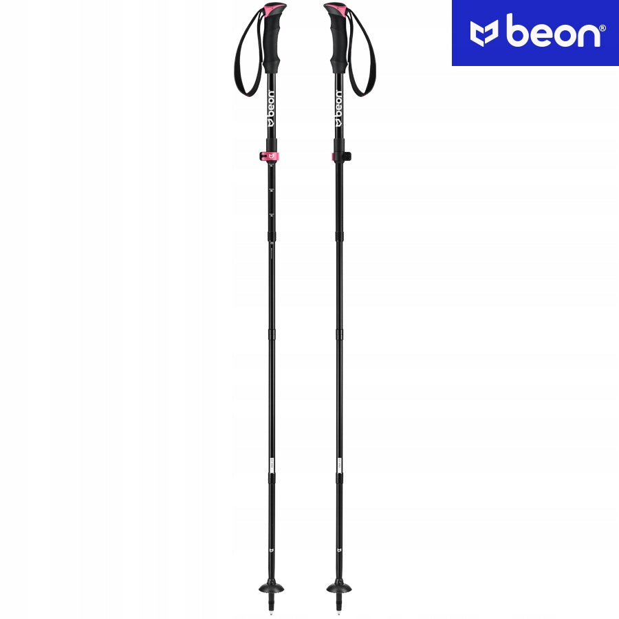 TREKKING POLES FOLDING POLES IN THE MOUNTAINS FOR WALKING IN THE MOUNTAINS PINK BEON EAN (GTIN) 5904107773964