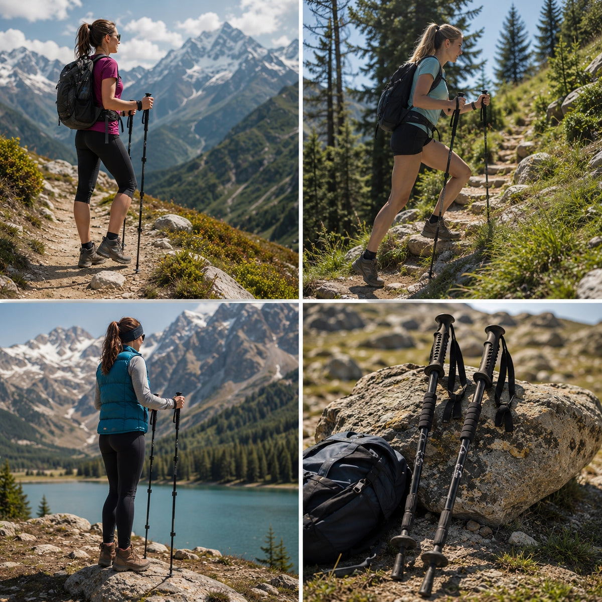 TREKKING POLES FOR WALKING NORDIC WALKING ADJUSTABLE POLES + OVERLAYS Manufacturer code KIJE KIJKI TREKKINGOWE DO CHODZENIA FORTRADE