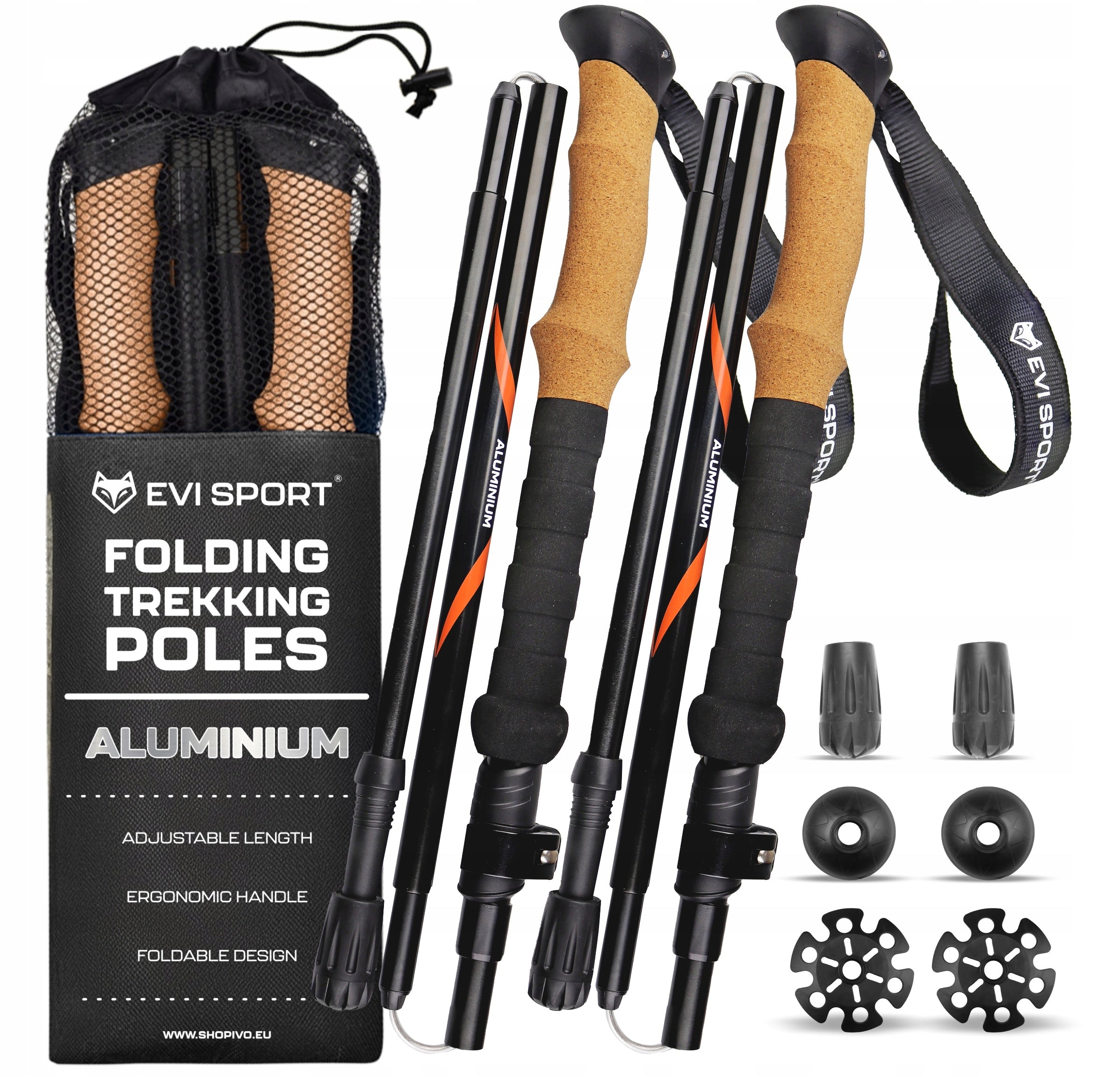 TREKKING POLES Folding Adjustable Walking Poles NORDIC WALKING Mountains