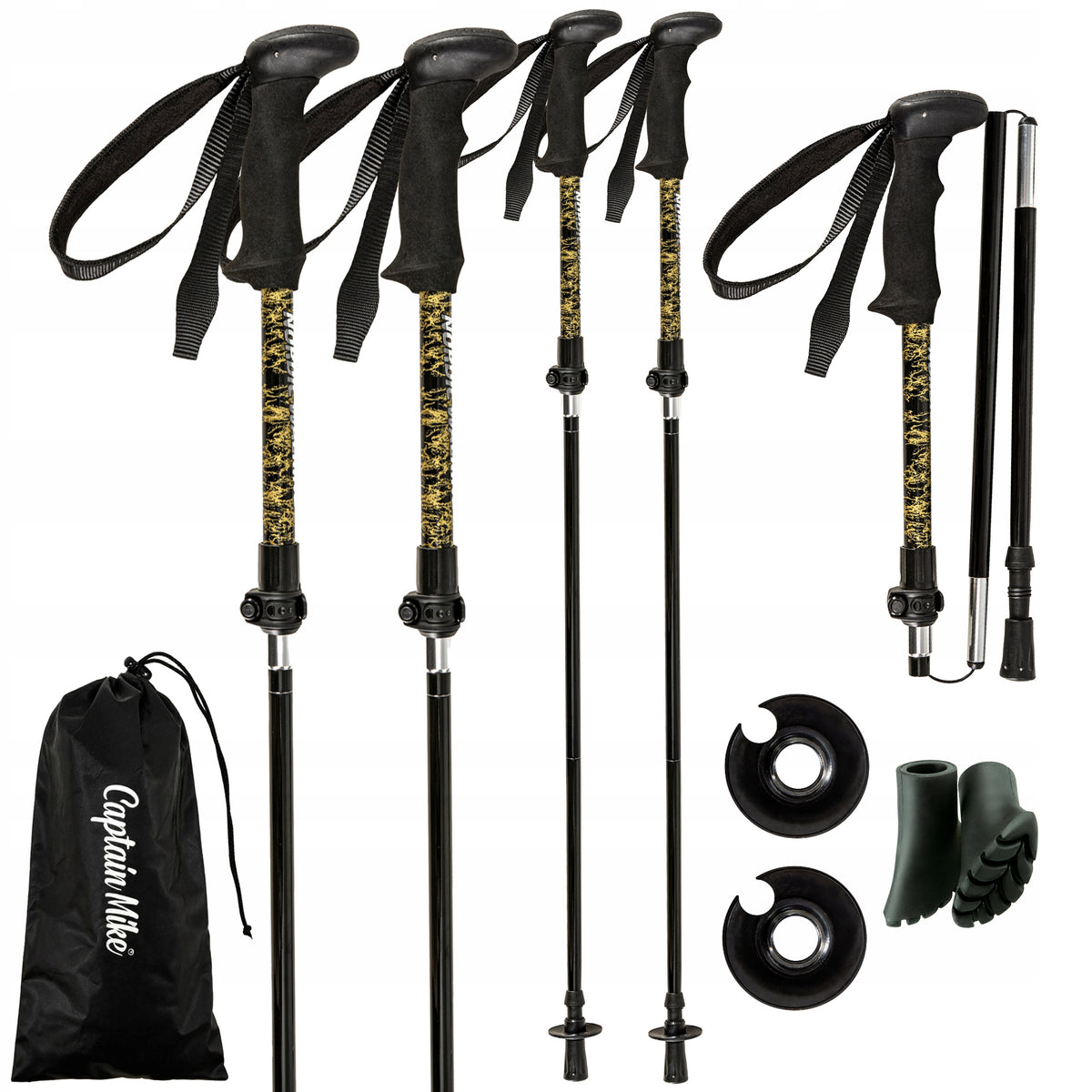 TREKKING POLES NORDIC WALKING POLES LIGHT 3-SEGMENT FOLDING