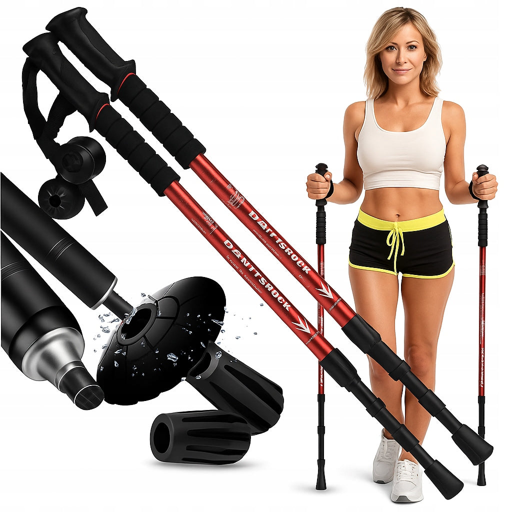 TREKKING POLES WALKING NORDIC WALKING POLES FOLDING ADJUSTABLE MOUNTAINS