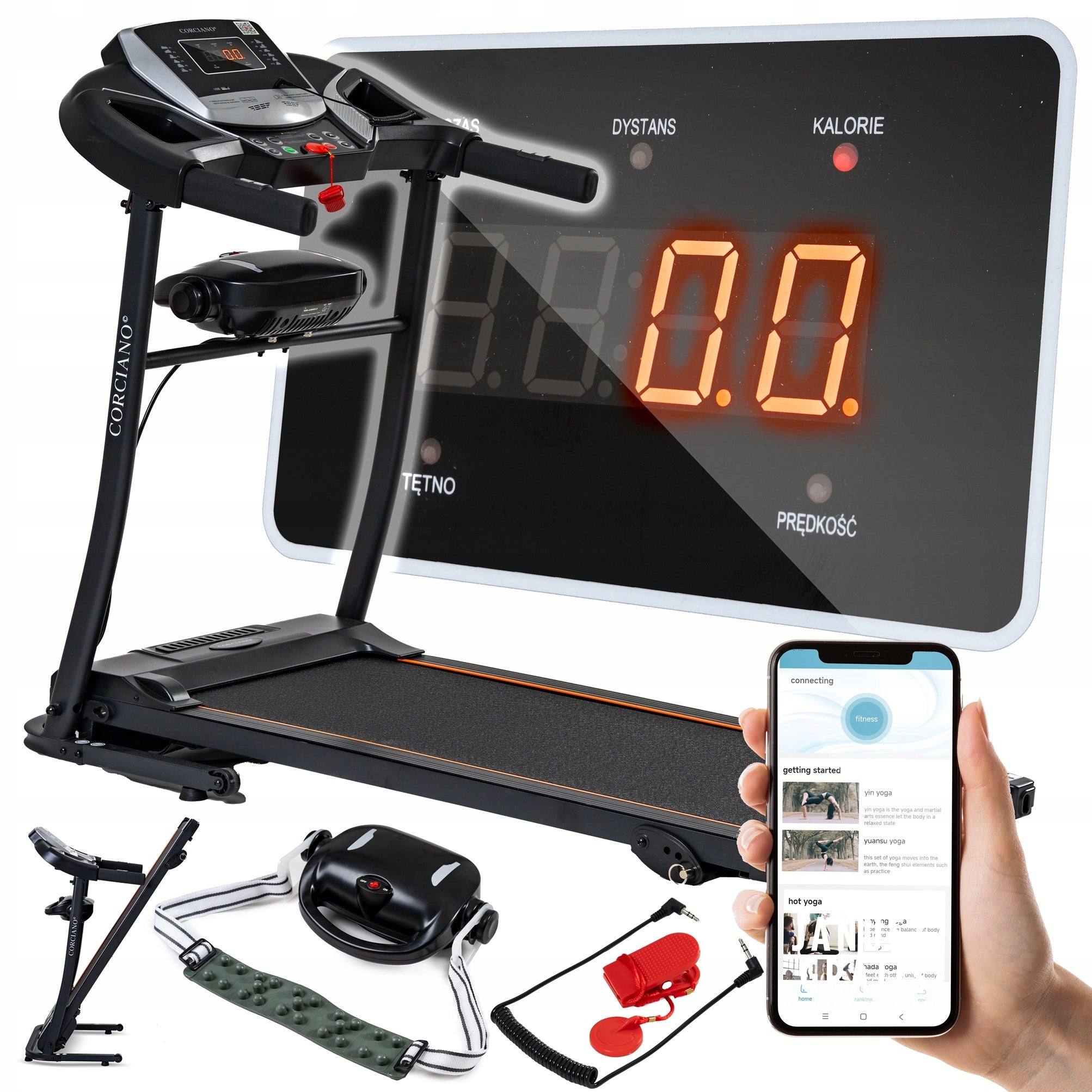 TRENTO 501D Folding Electric Treadmill with Massager APP CORCIANO 3HP 120kg Packaging status original