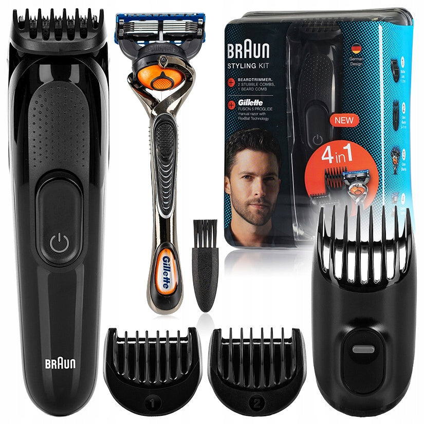 TRIMMER BEARD HAIR CLIPPER BRAUN SK30004in1 +Gillette ProGlide