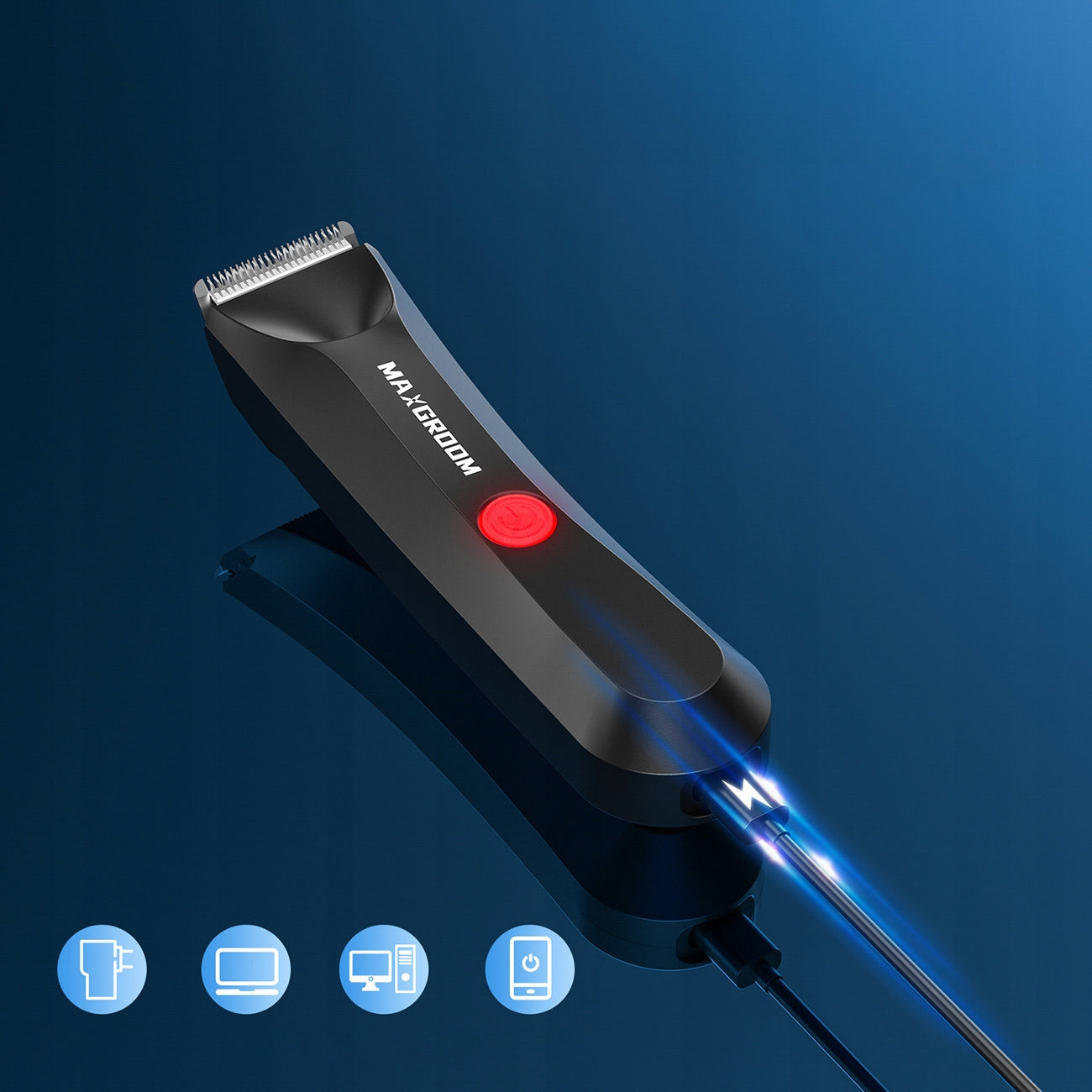 TRIMMER SHAVER RAZOR MAXGROOM 2 USB-C CAPS WATERPROOF LED Packaging status original