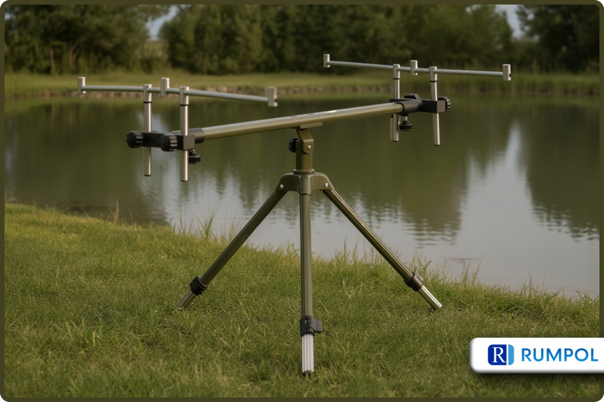 TRIPOD CARP STAND FOR 3 RODS STEEL ADJUSTABLE 280529 RUMPOL Packaging status original
