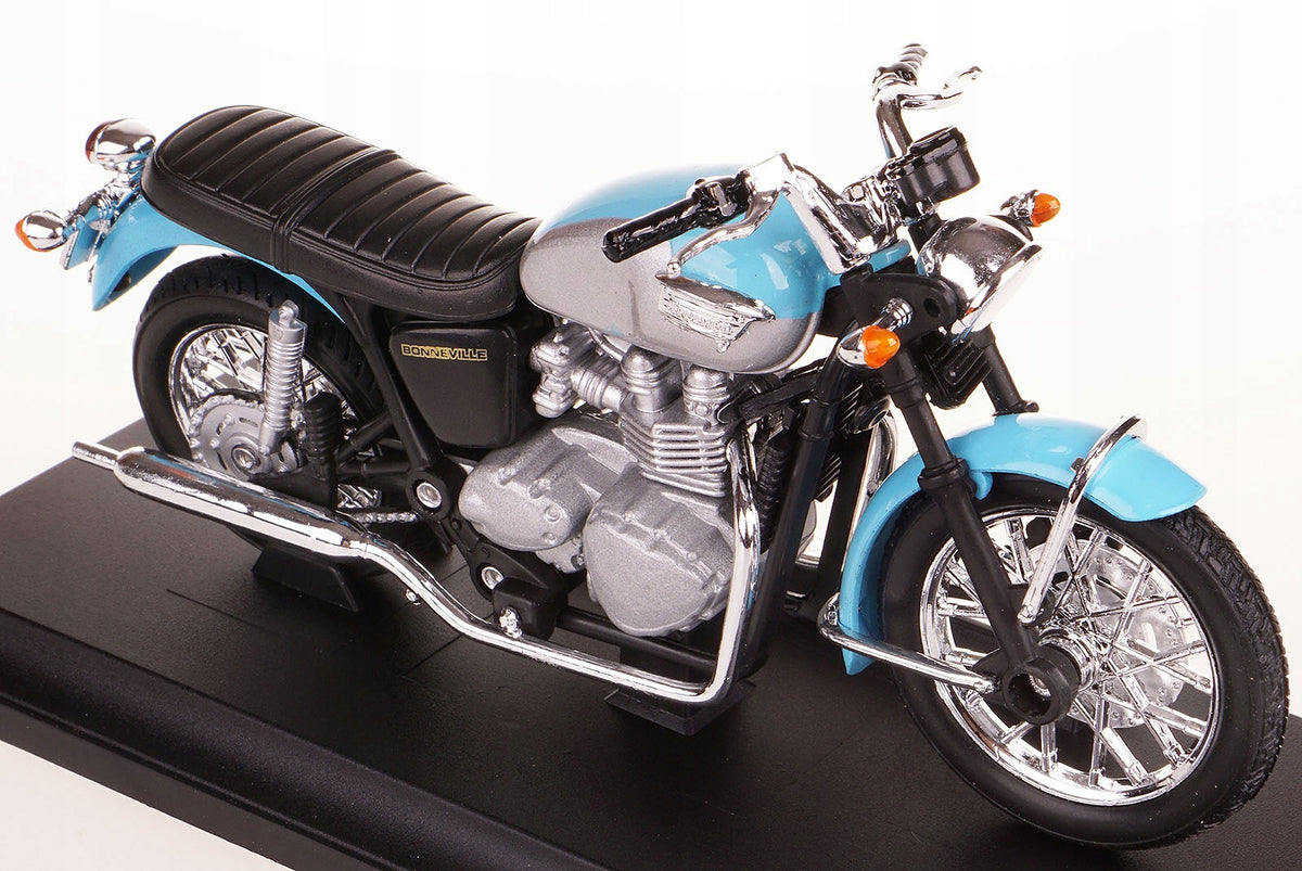 TRIUMPH BONNEVILLE `02 MODEL METAL WELLY MOTOR 1:18 BLUE Manufacturer code 202125