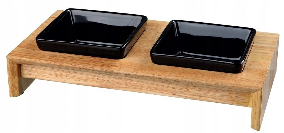 TRIXIE Set of Bowls with wood 2× 200ml