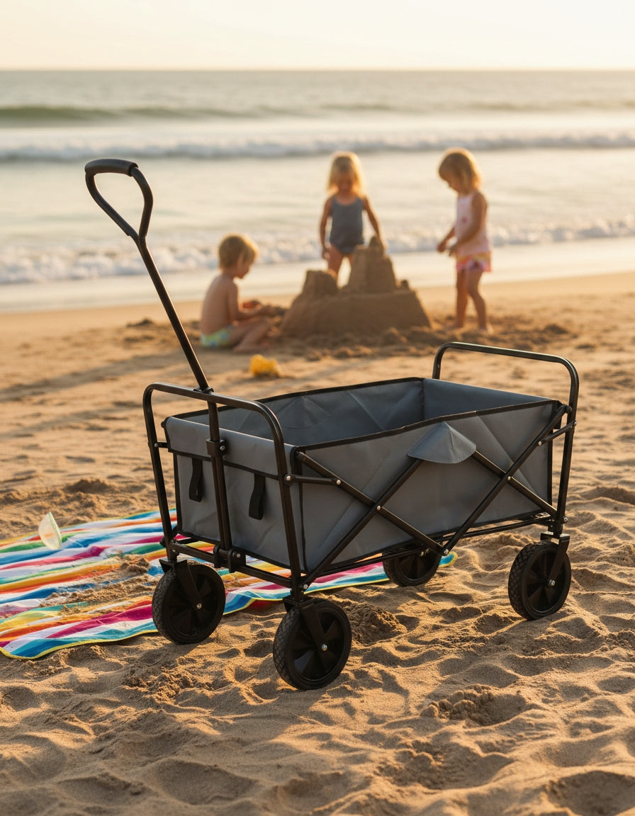 TROLLEY FC001 TRANSPORT FOLDING TOURIST GARDEN BEACH WAGON 100KG Brand IDEAL
