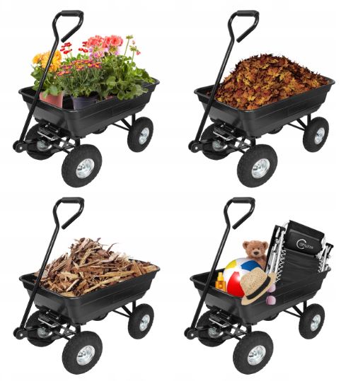 TROLLEY FOR GARDEN TRAILER WHEELBARROW DUMP TRUCK 75l Wheels number 4