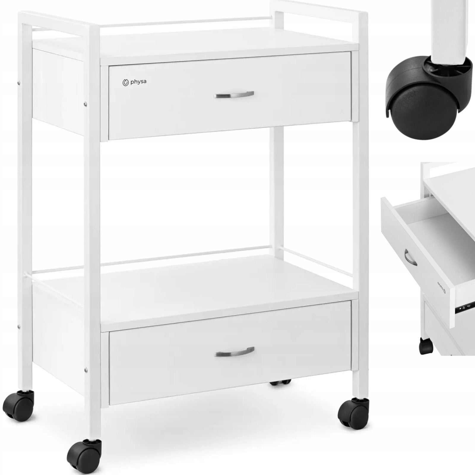 TROLLEY HAIRDRESSER COSMETIC HELPER 2 DRAWERS 2 SHELVES 62.5X40X85.5 CM