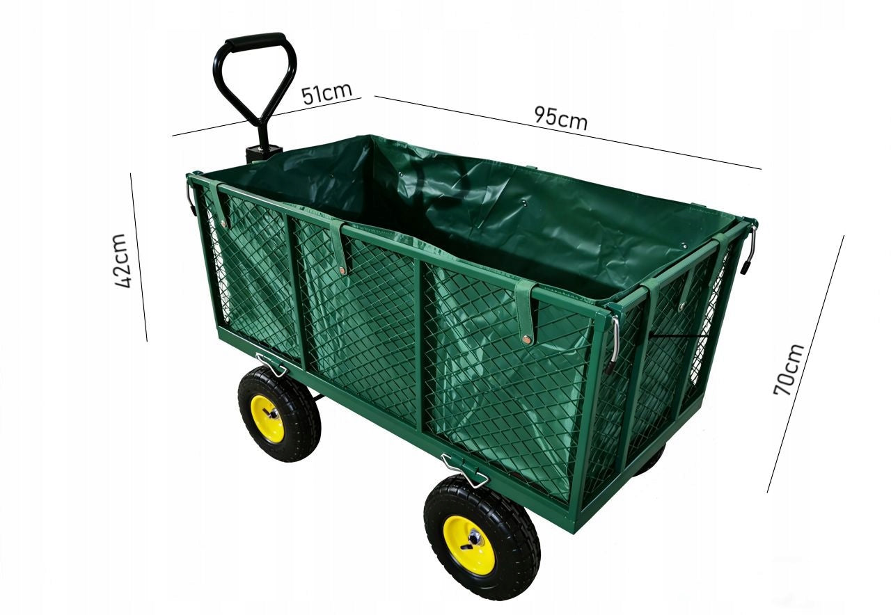 TROLLEY LARGE GARDEN TRANSPORT FOLDING 200L WHEELBARROW PUMPED WHEELS HIT Brand no brand