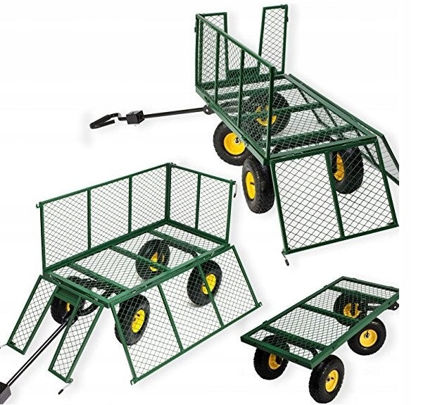 TROLLEY LARGE GARDEN TRANSPORT FOLDING 200L WHEELBARROW PUMPED WHEELS HIT Capacity 90 l
