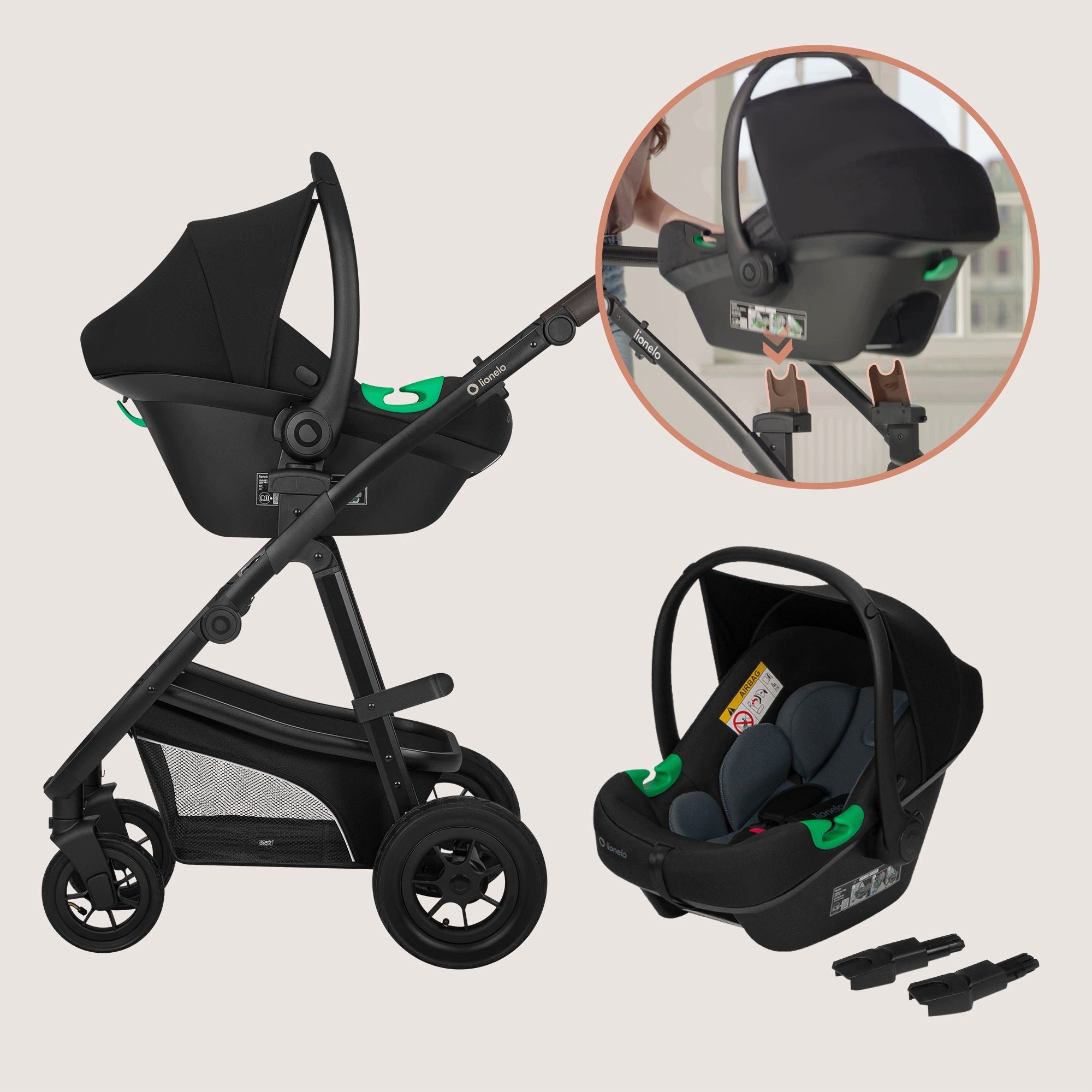TROLLEY Multifunctional 3in1 Stroller Gondola Seat Accessories Lionelo BIANKA Brand Lionelo