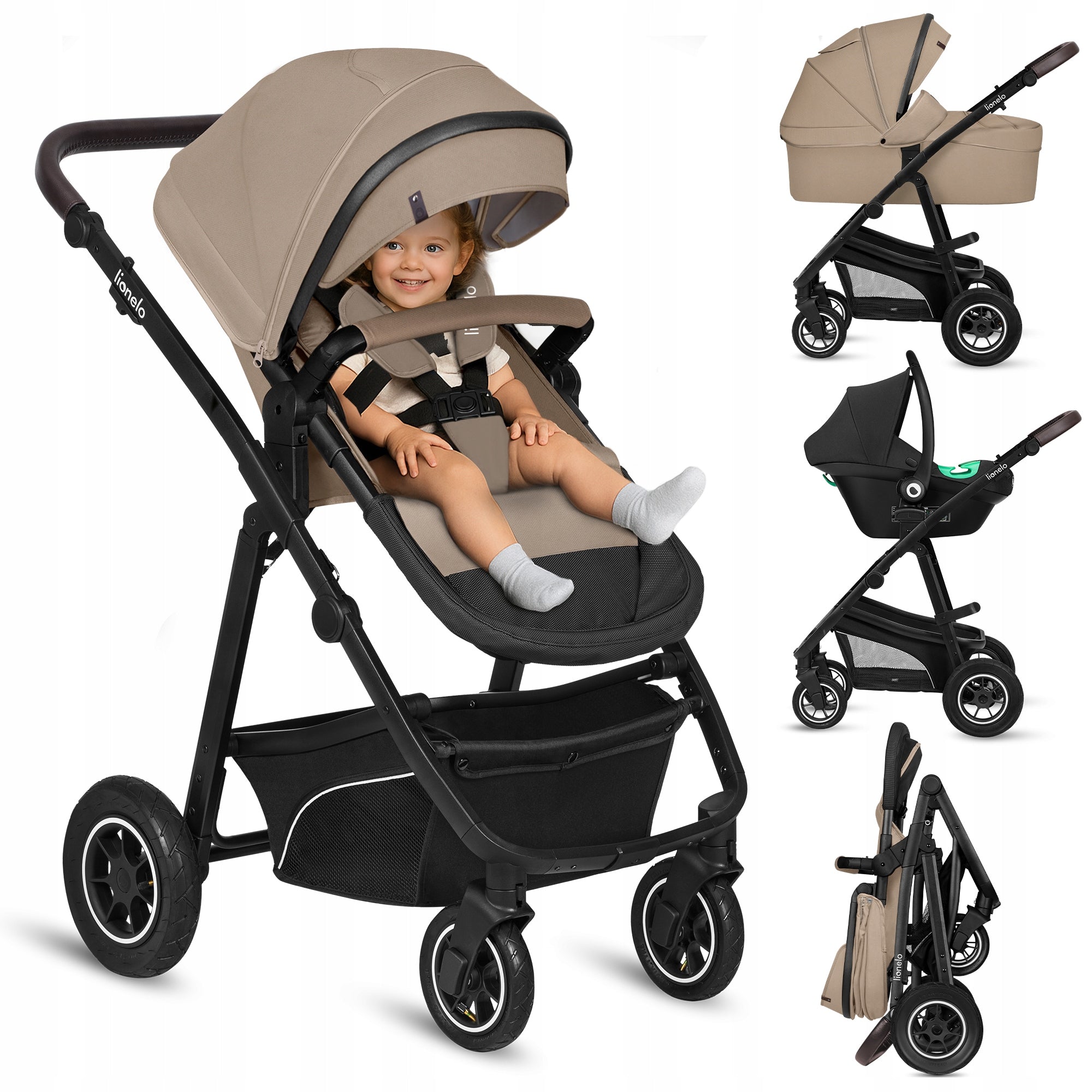 TROLLEY Multifunctional 3in1 Stroller Gondola Seat Accessories Lionelo BIANKA