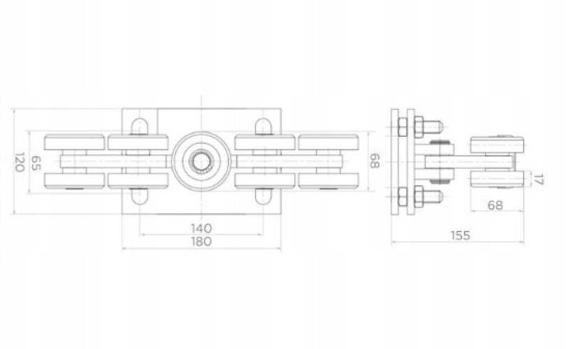 TROLLEY ROLLERS FOR SLIDING GATE SET 80x80 Brand PSG