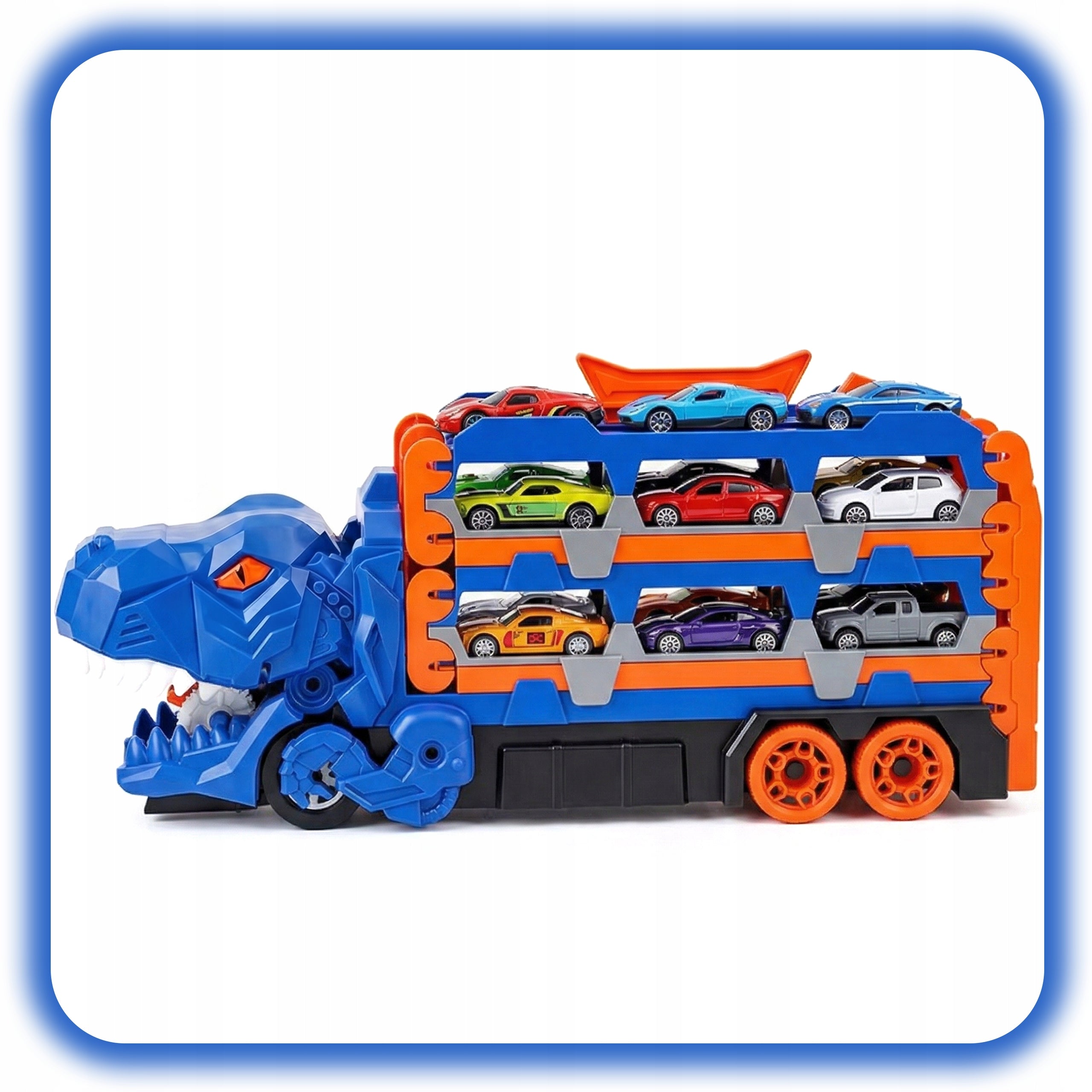 TRUCK DINOSAUR RACE TRACK 3IN1 EYRZUTNIA TRANSPORTER 12 CARS TOW TRUCK Manufacturer code 008447