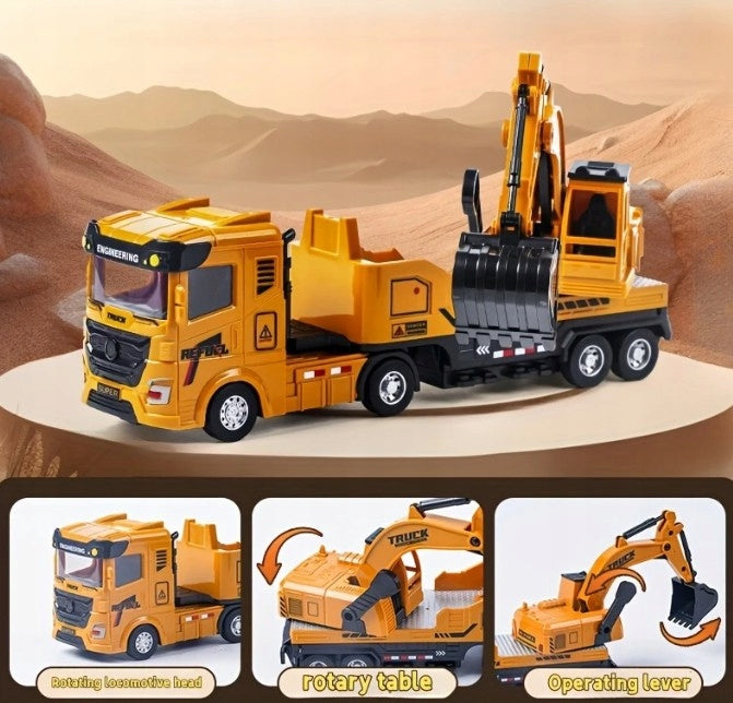 TRUCK DUMP TRUCK EXCAVATOR CONCRETE MIXER SET CONSTRUCTION CARS Packaging status original