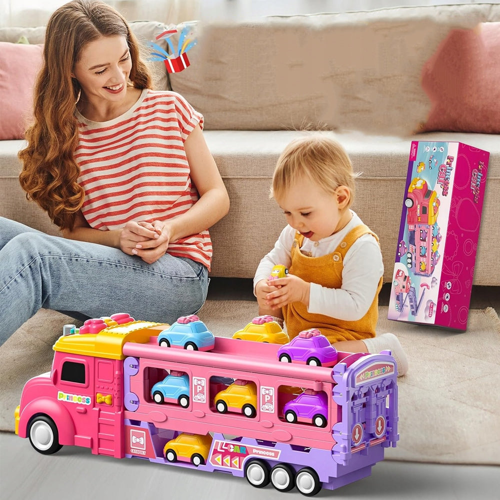TRUCK-GARAGE WITH CAR LAUNCHER, 6 MODELS - 3IN1 TOY Packaging status original