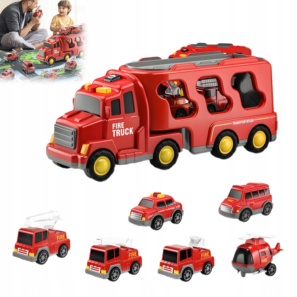 TRUCK TOW TRUCK VEHICLES CAR SET CAR FIRE BRIGADE CAR 7IN1