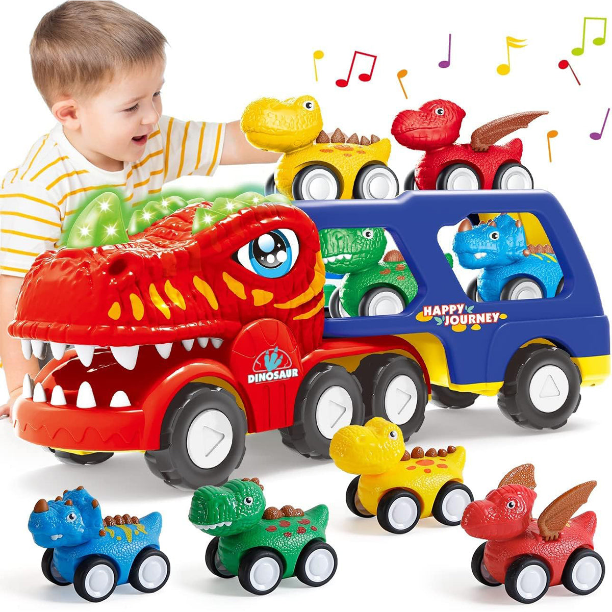TRUCK TOY DINOSAUR CAR DINOSAUR TRANSPORTER Packaging status original