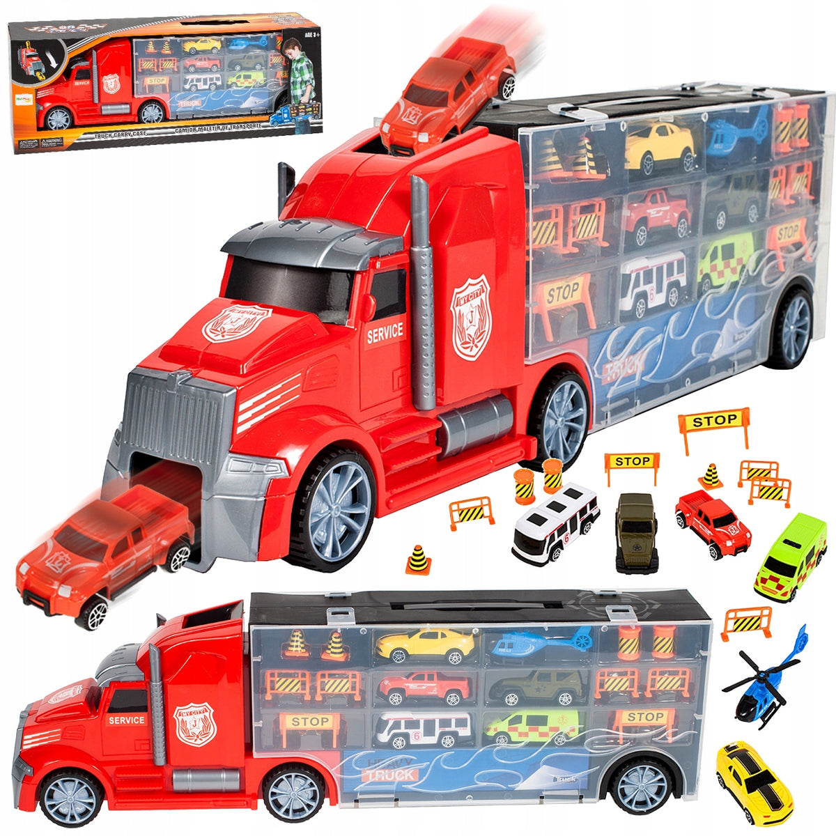 TRUCK WITH CARS TOW TRUCK TIR RESORAKI CARS 17 el.