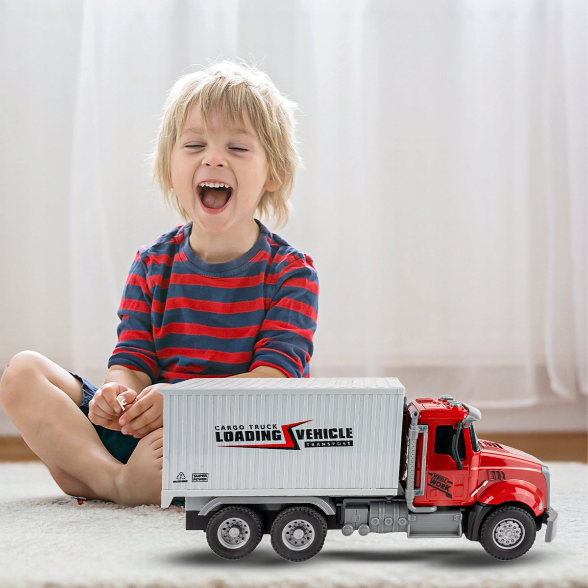 TRUCK WITH FRICTION DRIVE LARGE SEMI-TRAILER LIGHT SOUND Brand MalPlay