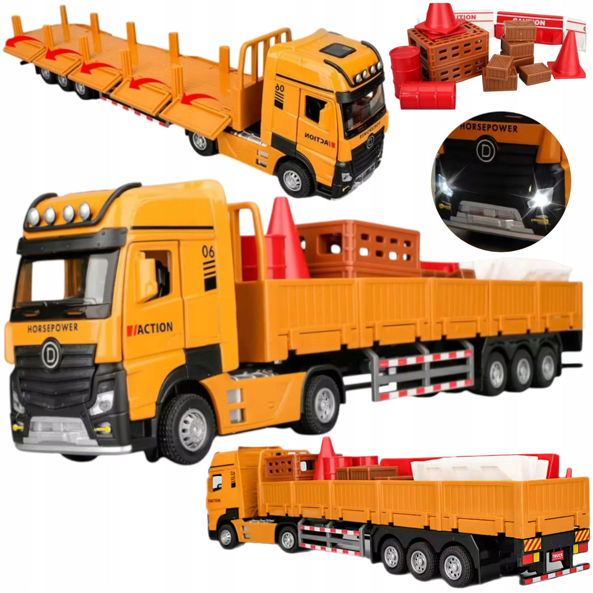 TRUCK WITH SEMI-TRAILER TIR TRUCK DUMP TRUCK TOW TRUCK AUTO METAL