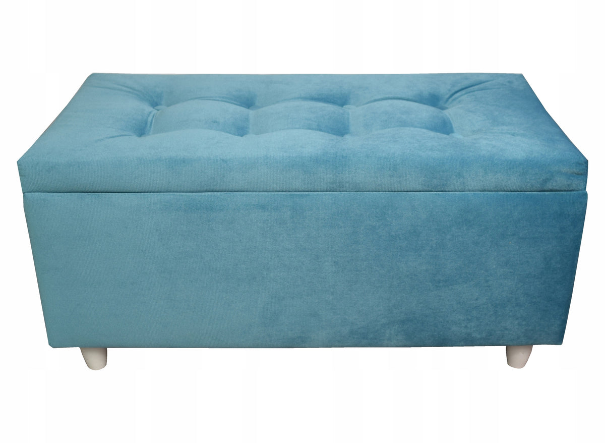 TRUNK opening LARGE POUF POUF 80x40 ON LEGS choice of fabrics and colors