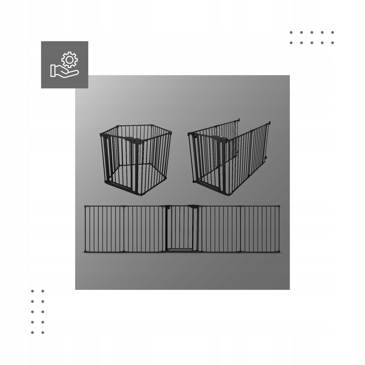 TULANO Fireplace Safety Barrier Stairs GUARDIAN 6.0 Black Brand TULANO