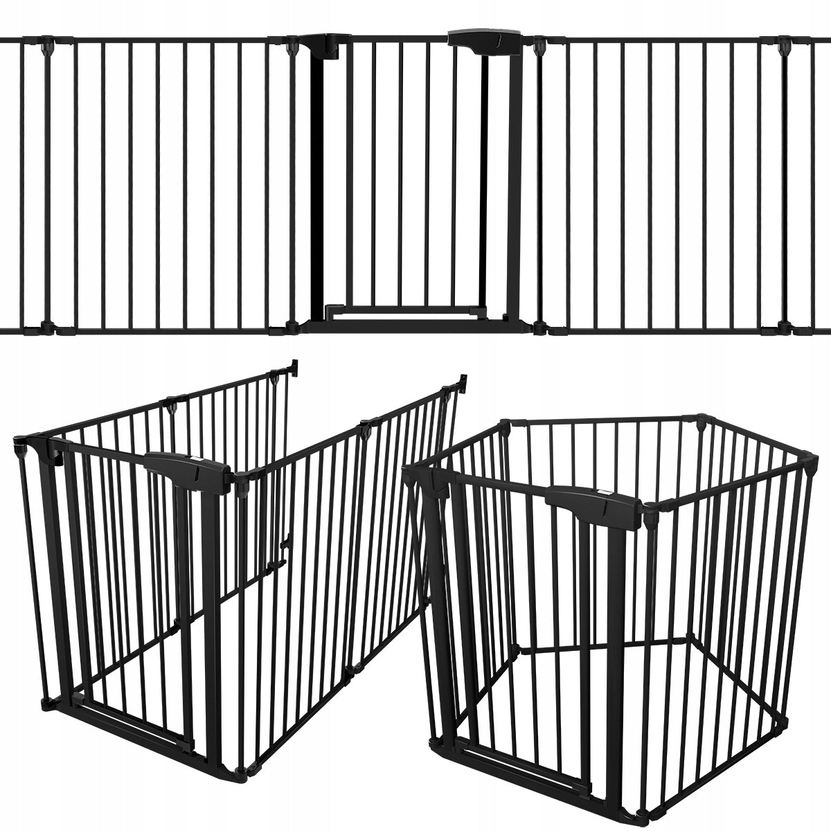 TULANO Fireplace Safety Barrier Stairs GUARDIAN 6.0 Black